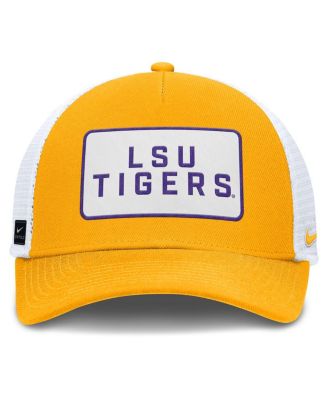Men's Gold/White LSU Tigers 2025 On-Field Rise Patch Trucker Adjustable Hat