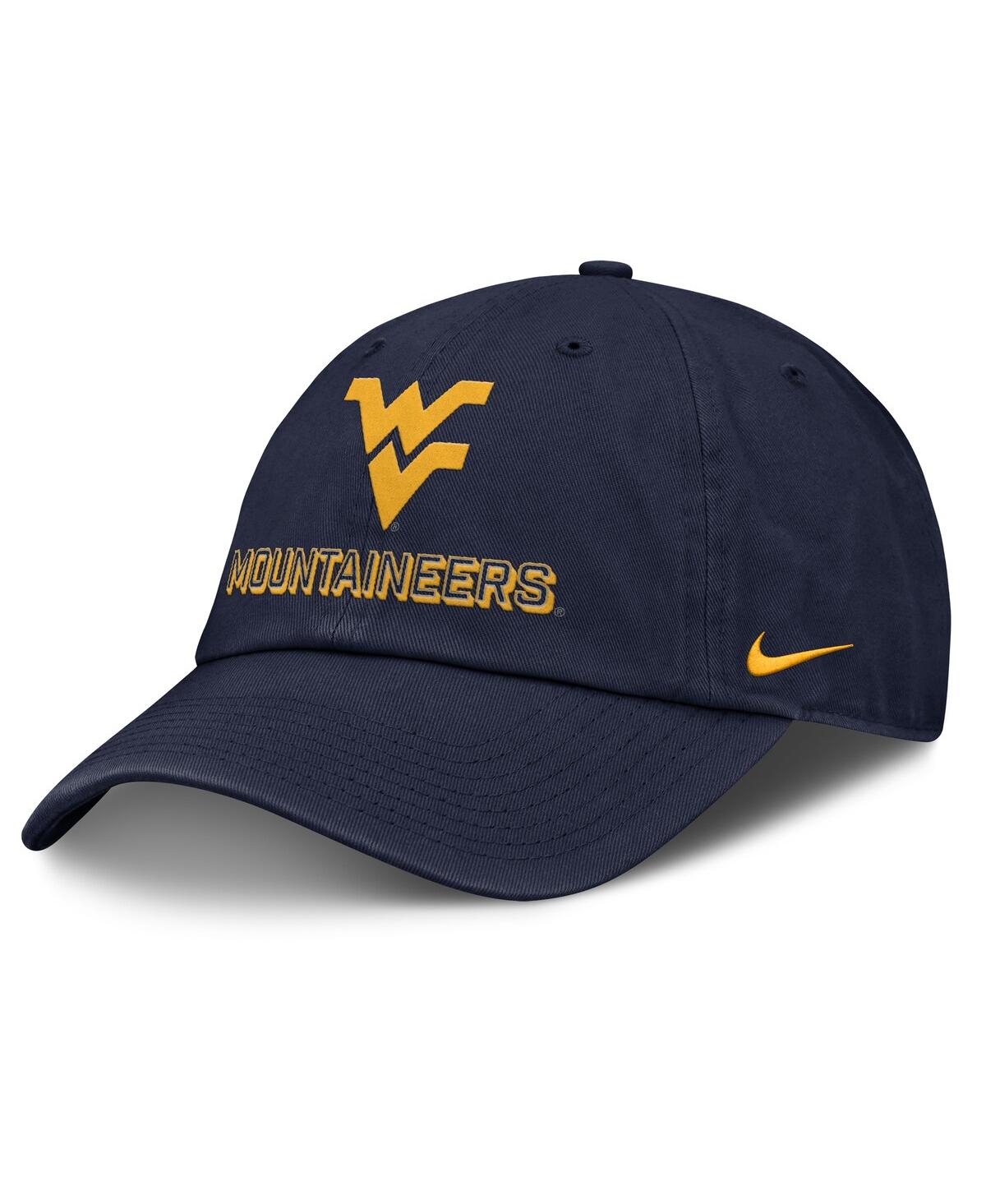 Nike West Virginia On-field Club Gameday  Men's College Adjustable Hat In Blue