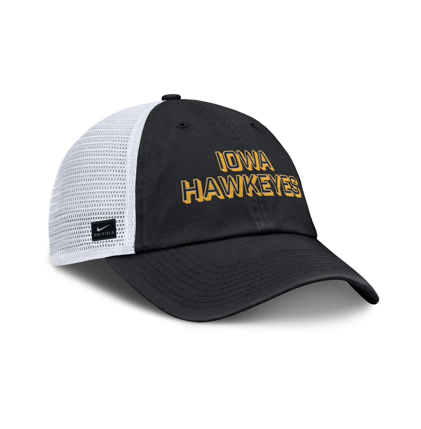 Мужская кепка Nike Black Iowa Hawkeyes 2025 Gameday On-Field Club Adjustable Trucker Hat — фото 3