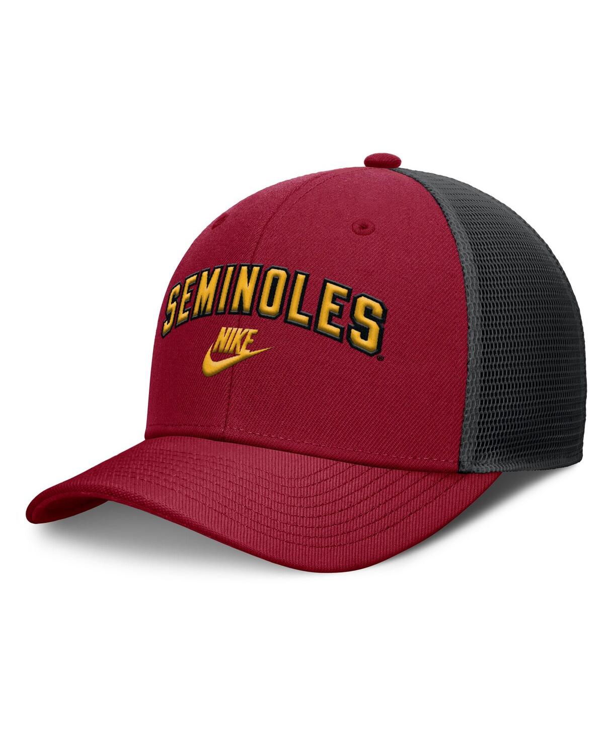Nike Men's Garnet/black Florida State Seminoles Legacy Arch Rise Performance Trucker Adjustable Hat In Multi