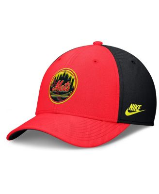 Nike - Men's Crimson/Black New York Mets Neon 90s Rise SwooshFlex Hat