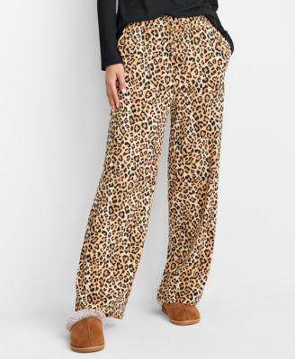 Women's Leopard Knit Pajama Pants, Macy's Exclusive 