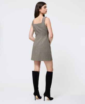 Women's Houndstooth Square-Neck Mini Dress