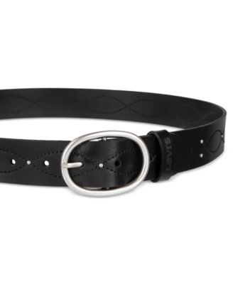 Western Stitched & Studded Leather Belt