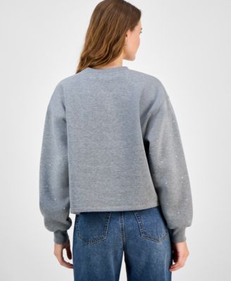 Juniors' Rhinestone-Embellished Sweatshirt