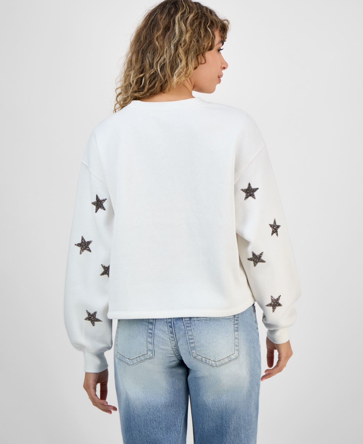 Madden Girl Juniors' Rhinestone-embellished Sweatshirt In Animal Print