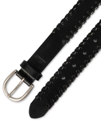 Laced-Edge Casual Leather Belt