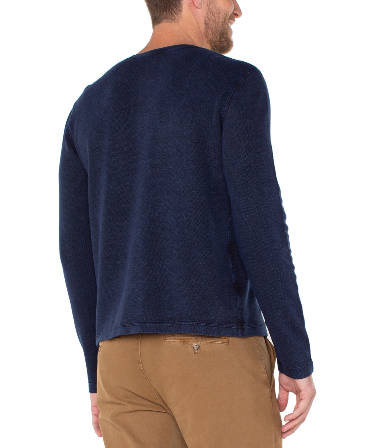 Liverpool Los Angeles Men's Cotton Long-Sleeve Henley Shirt