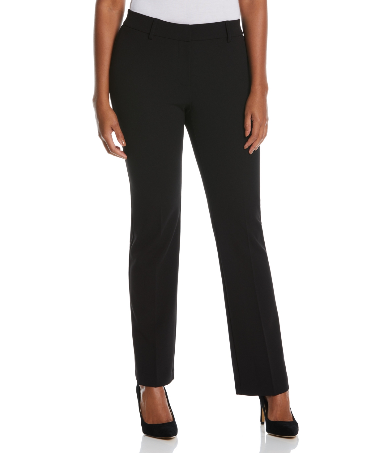 Petite Stretch Pull On Classic Fit Crepe Pants - Navy