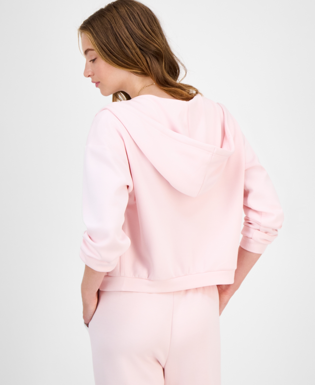 Topson Downs Juniors' Zip-up Scuba Sweatshirt In Pink
