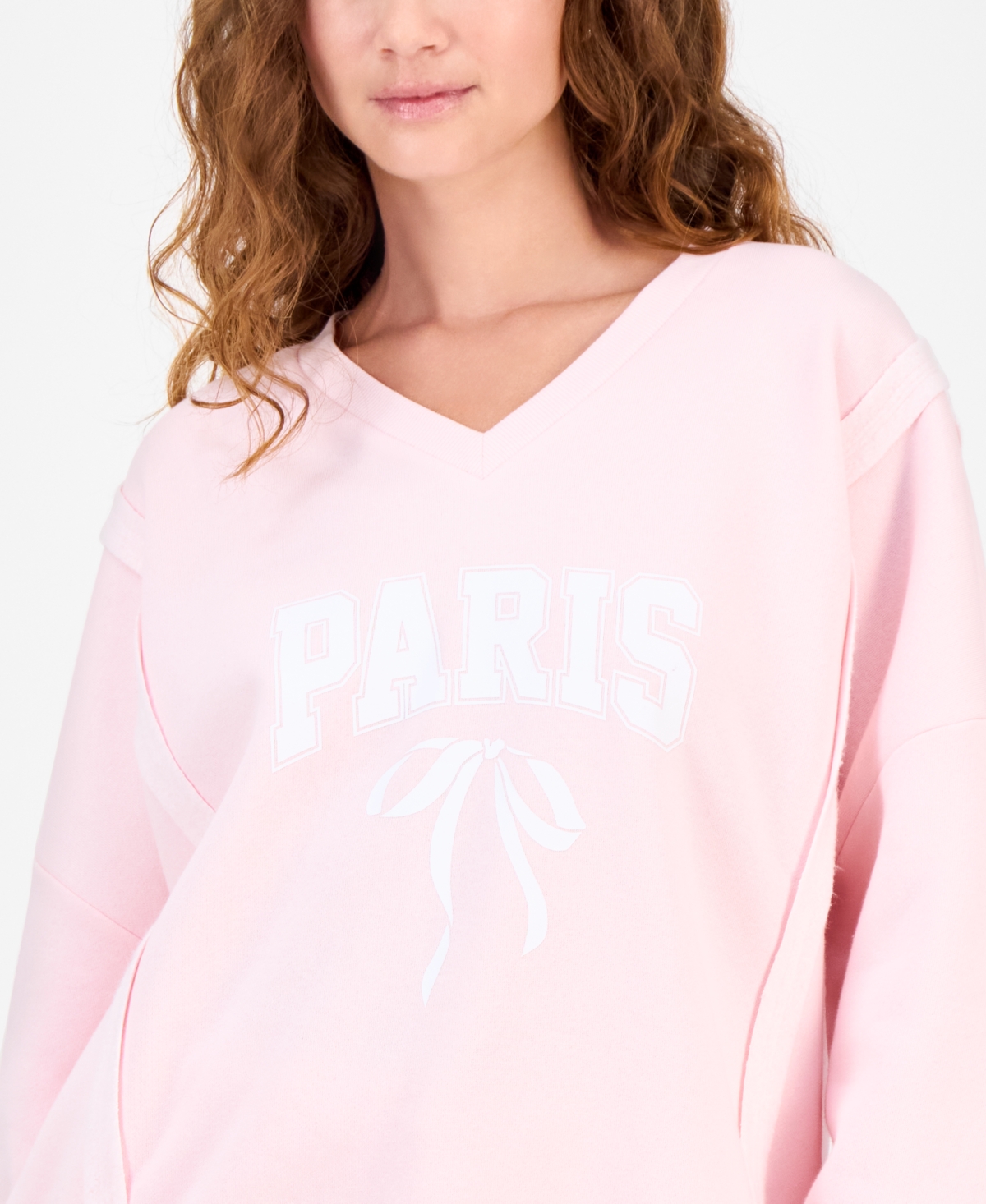 Planet Heart Planet Gold Juniors' Oversized Graphic-print Sweatshirt In Pink