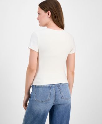 Juniors' Short-Sleeve Crewneck Tee