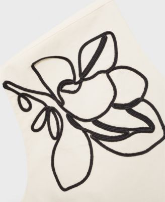 Women's Asymmetrical Embroidered Floral Top