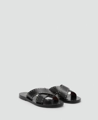 MANGO - Women's Studded Leather Sandals