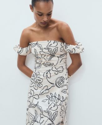 Women's Strapless Floral Dress
