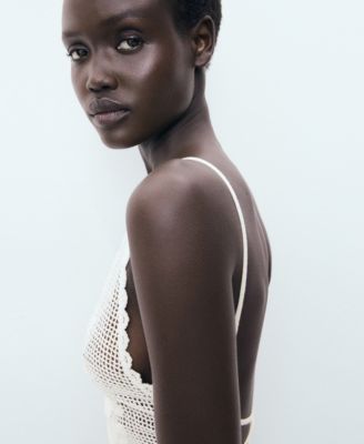 Women's Open Back Crochet Top