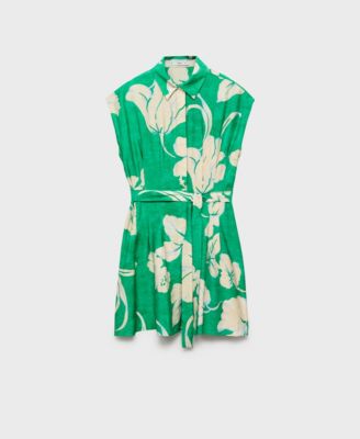 Women's Belt Printed Dress