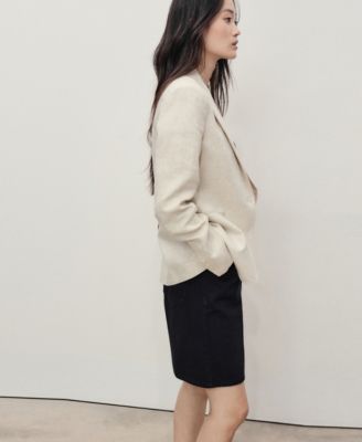 Women's High-Waisted Denim Bermuda Shorts