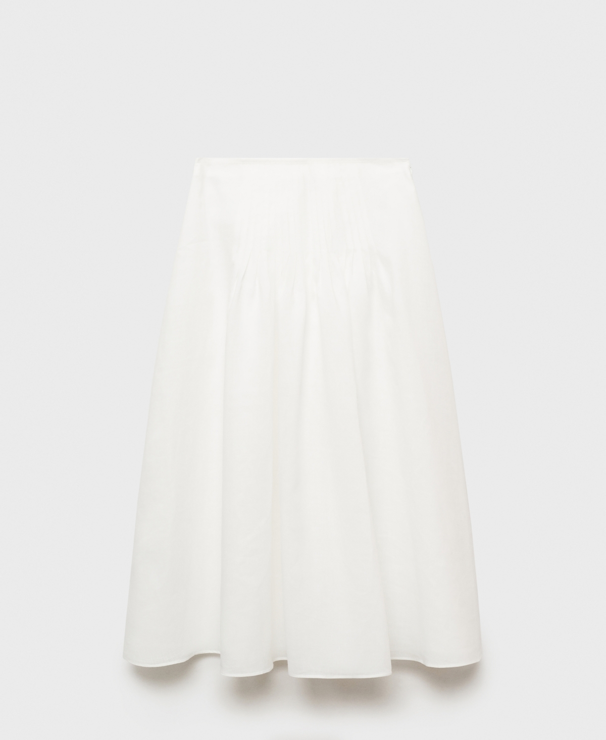 Mango Women's Ramie Pleated Skirt In White