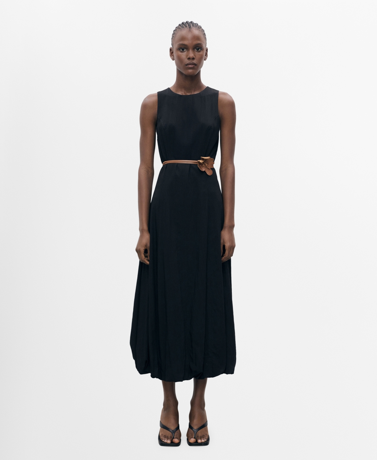 Mango Women's Balloon Effect Long Dress In Black
