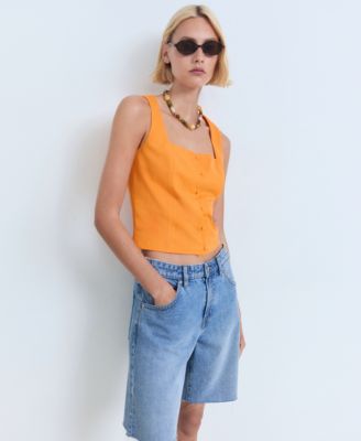 Women's Buttons Cotton Top