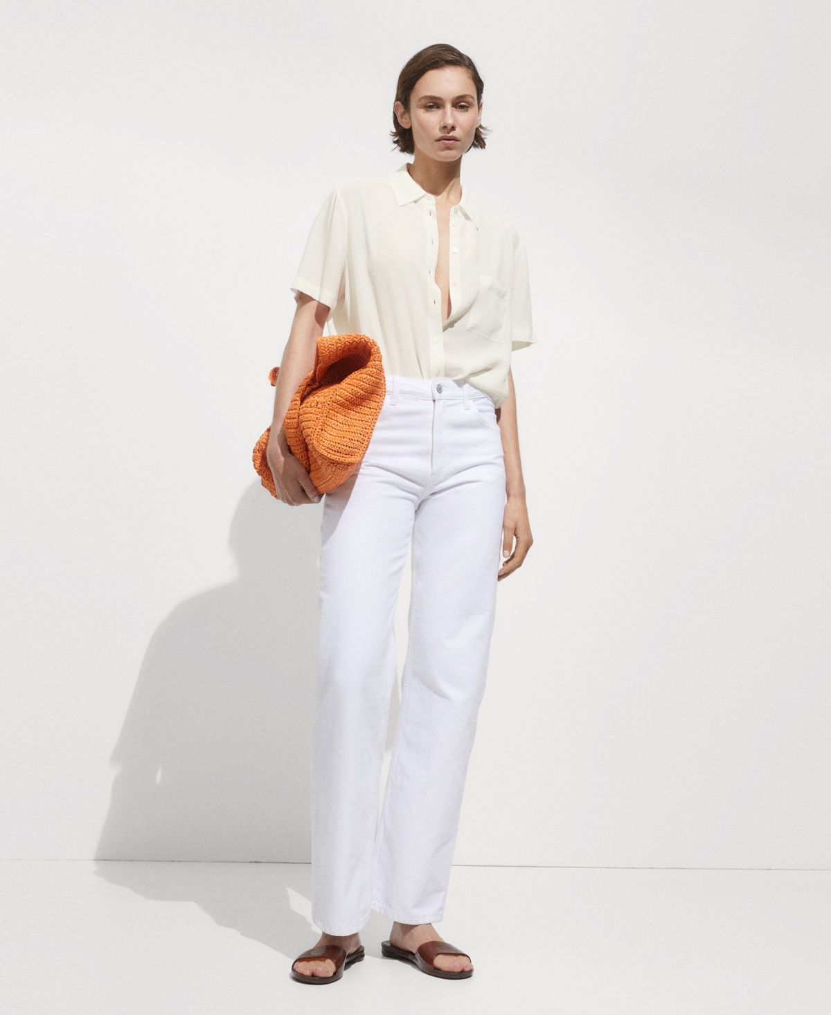 Mango Women's Short Sleeve Shirt In White