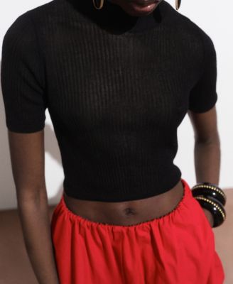 Women's Knitted Cropped Sweater