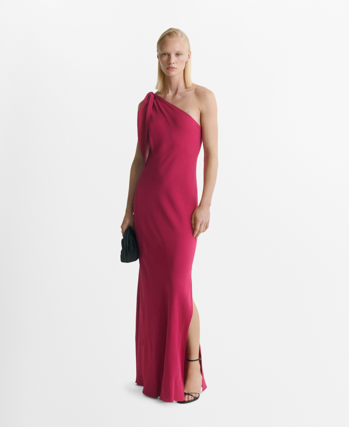 Mango Women's Knot Strap Asymmetrical Dress In Red