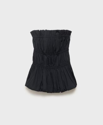MANGO - Women's Ruched Strapless Top