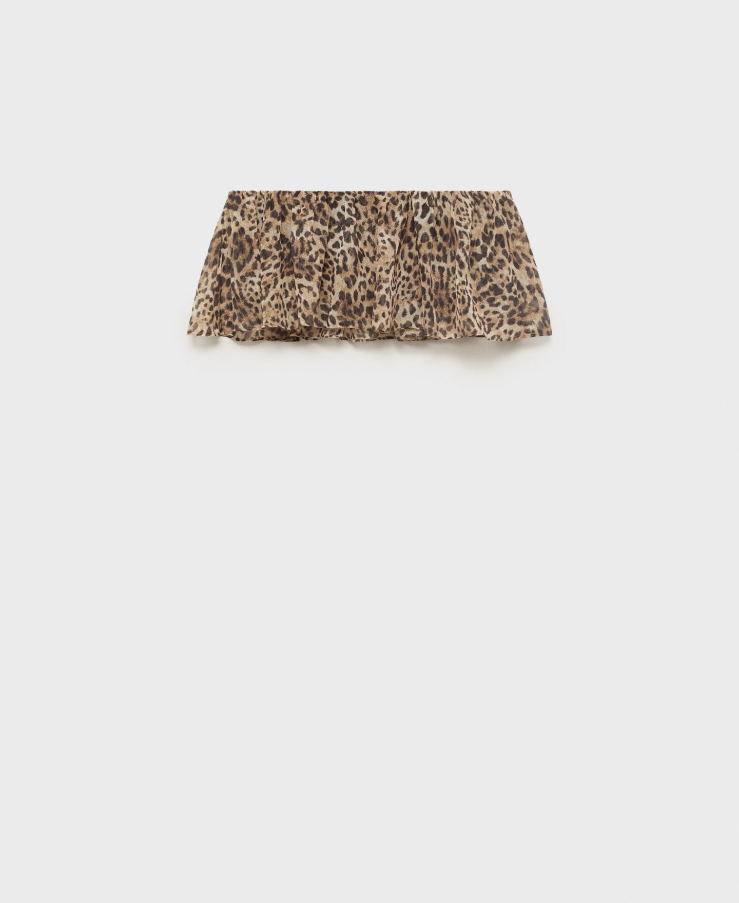 Женский топ Mango Leopard Print Crop, цвет: Коричневый — фото 2