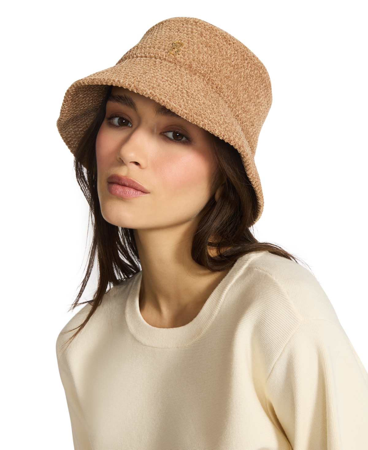 Steve Madden Chenille Logo Bucket Hat