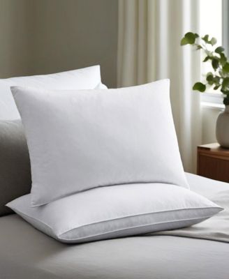 100% Cotton Medium Soft Down and Feather Gusseted 2-Pack Pillows, King