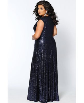 Women's V-Neck Sleeveless Sequin Maxi Dress