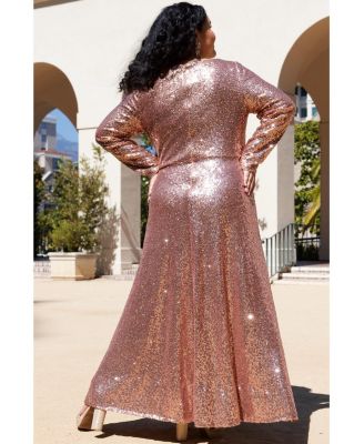 Women's Long Sleeve Sequin Formal Dress