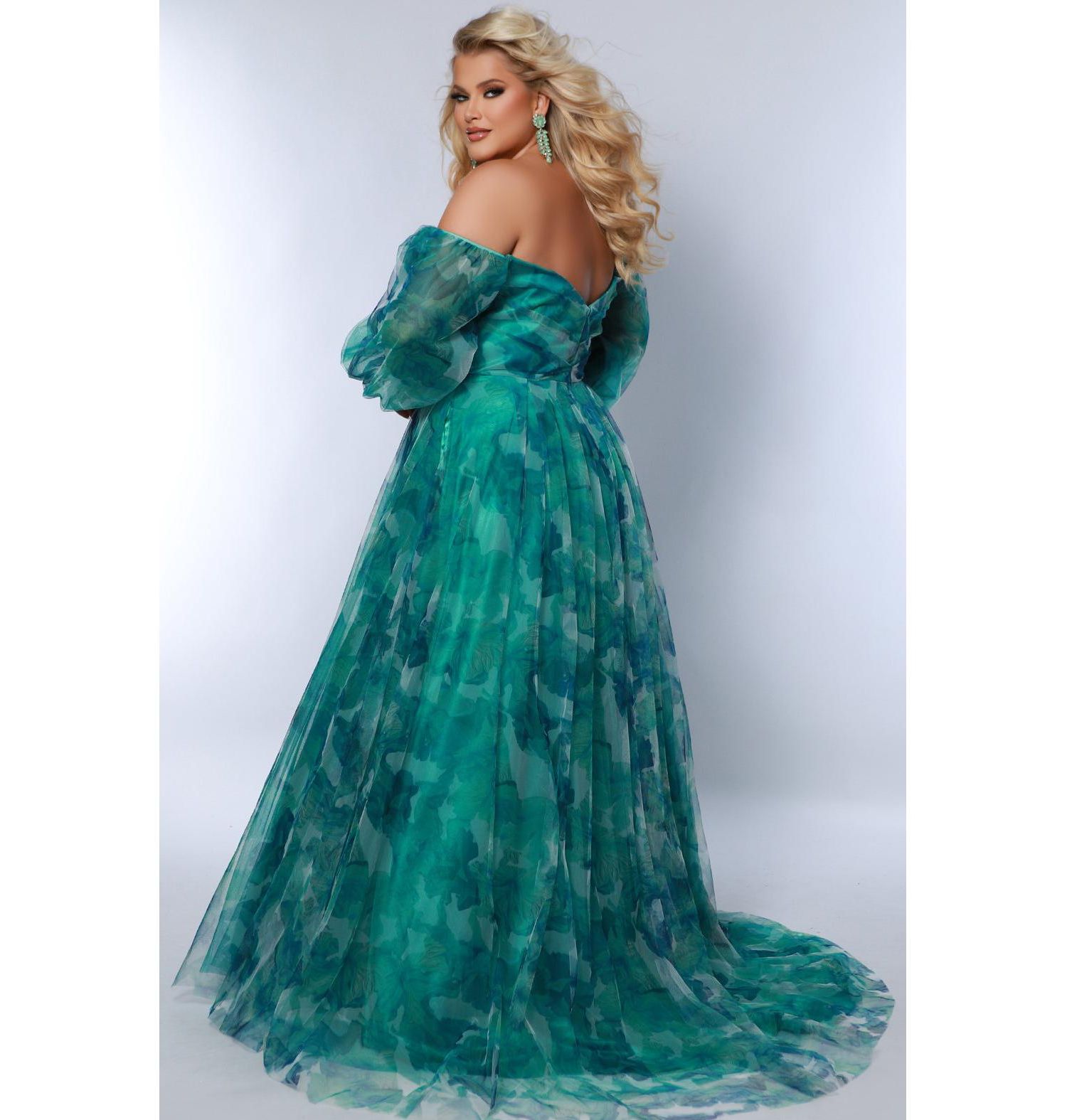 Women's Floral Strapless Sweetheart Neckline A-Line Gown