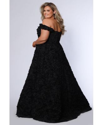 Women's Off The Shoulder Rosette A-Line Evening Gown