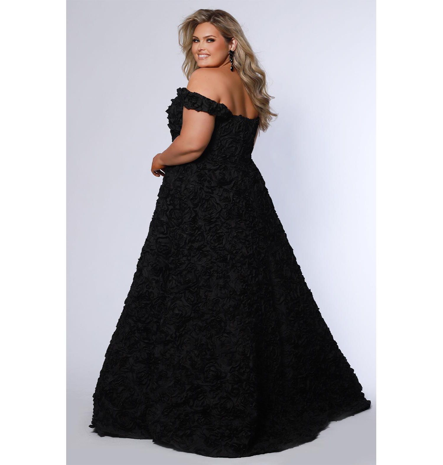 Women's Off The Shoulder Rosette A-Line Evening Gown