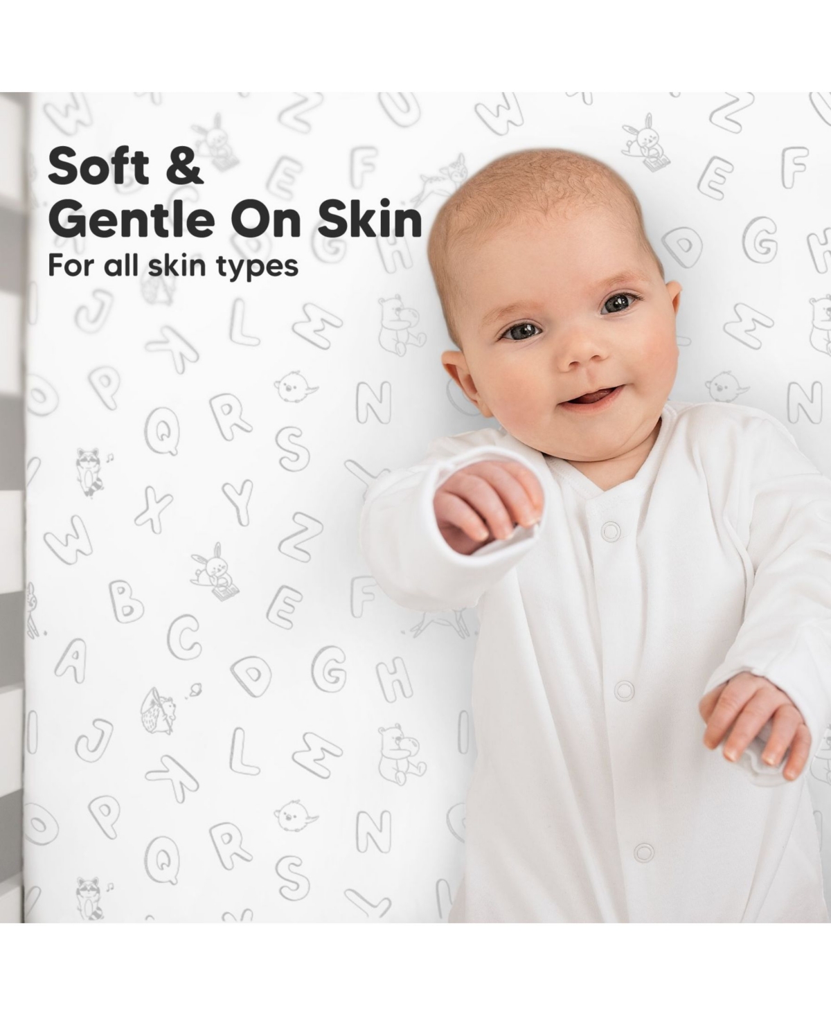 KeaBabies 2pk Soothe Fitted Crib Sheets Neutral, Baby Sheets, Fits Standard Nursery Mattress