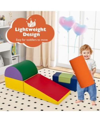 Toddler 6 PCS Climber Play Set Indoor Foam Climb & Crawl Activity Blocks w/ Cover