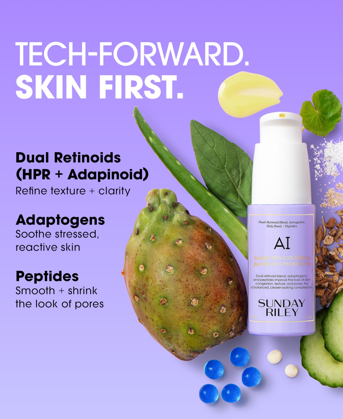 Sunday Riley Ai Smart Retinoid Serum For Blemish-prone Skin, 1 Oz. In Transparent