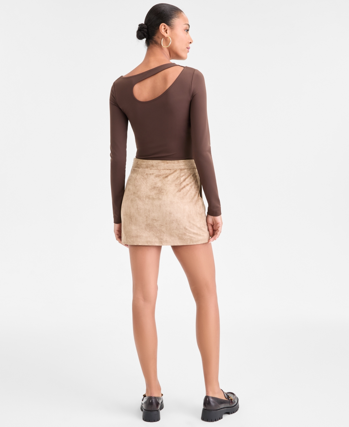 Guess Women's Camryn Faux-suede Mini Skirt In Neutral