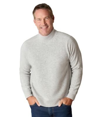 Men's Itch-Free Merino Wool Mock Neck Sweater with Lining