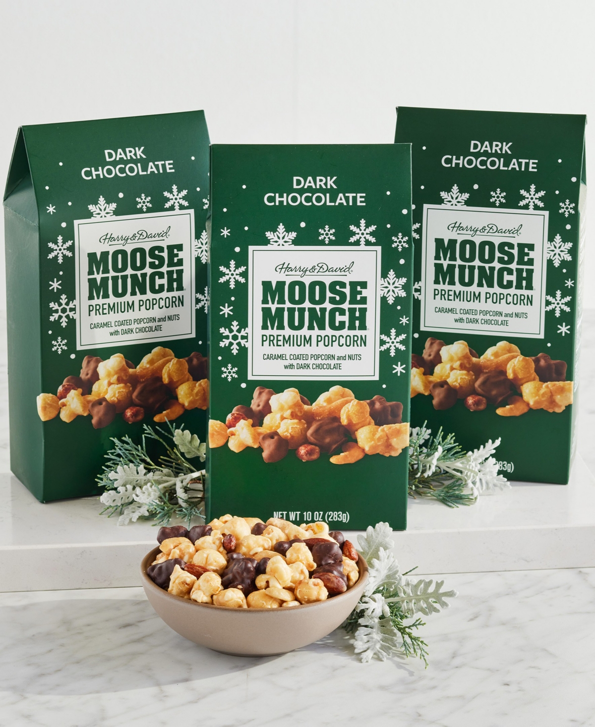 Harry & David Dark Chocolate Moose Munch Gable Boxes, 3 Pack