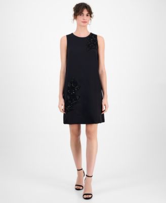 Anne Klein - Women's Embellished Sleeveless Shift Dress