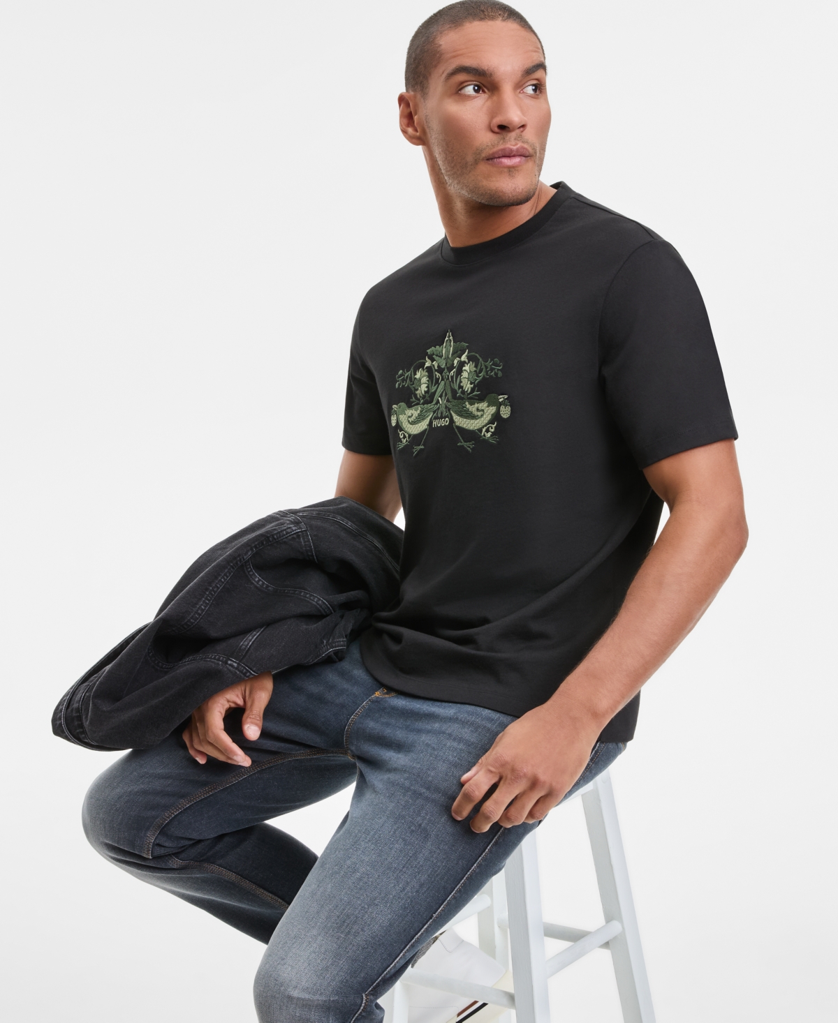 Hugo Boss Men's Denrith Relaxed Fit Short Sleeve Graphic Crewneck T-Shirt