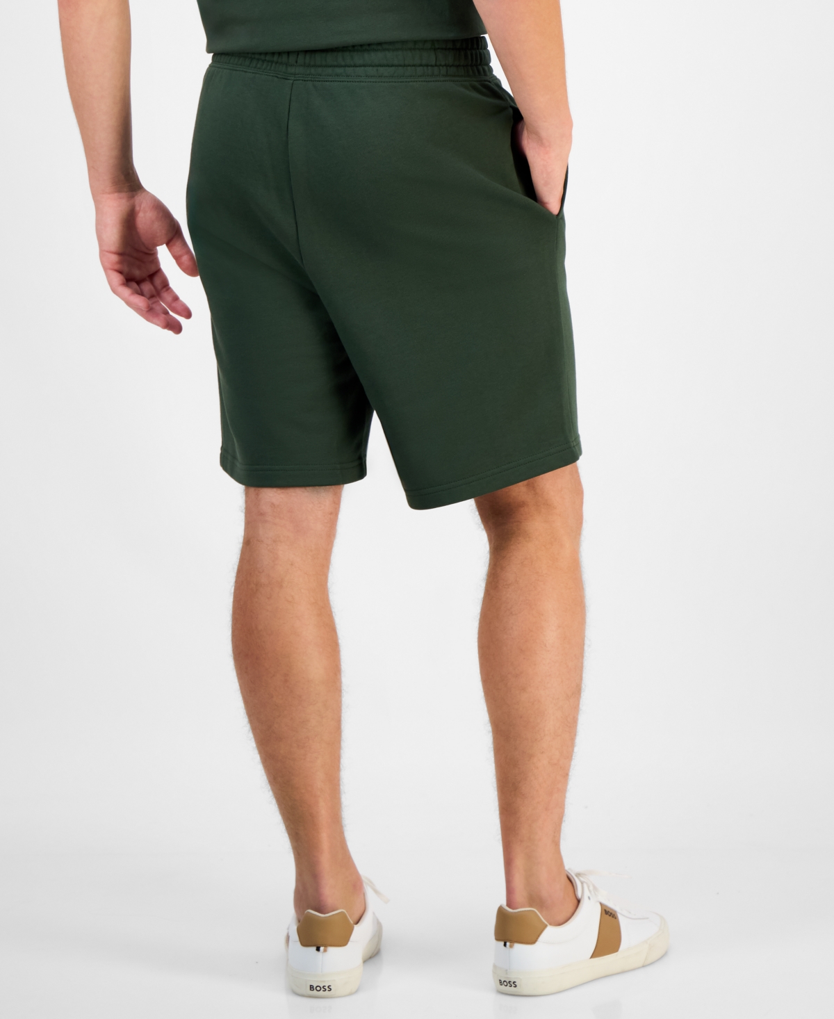 Hugo Boss Men's Dayono 9" Relaxed-fit Drawstring Cotton French Terry Shorts In Green