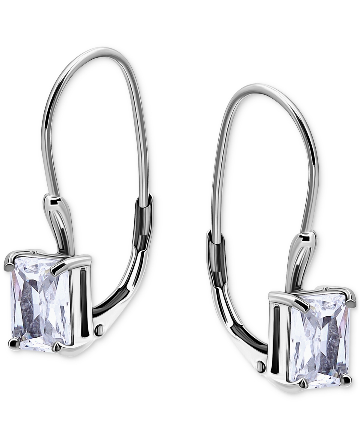 Giani Bernini Cubic Zirconia Leverback Earrings In Sterling Silver, Macy's Exclusive In Silver