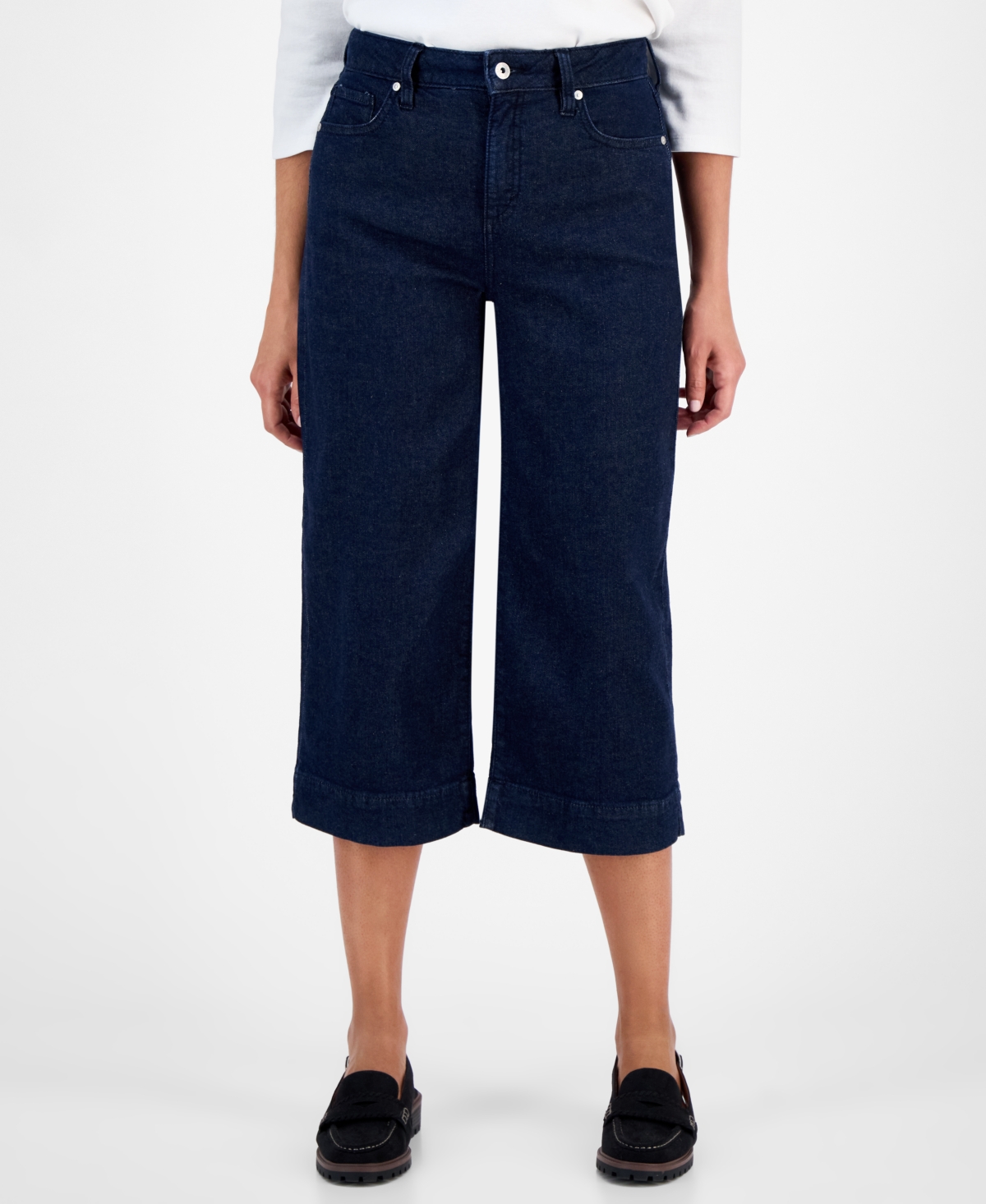 Style & Co Women's High Rise Culotte Jeans, Macy's Exclusive In Blue