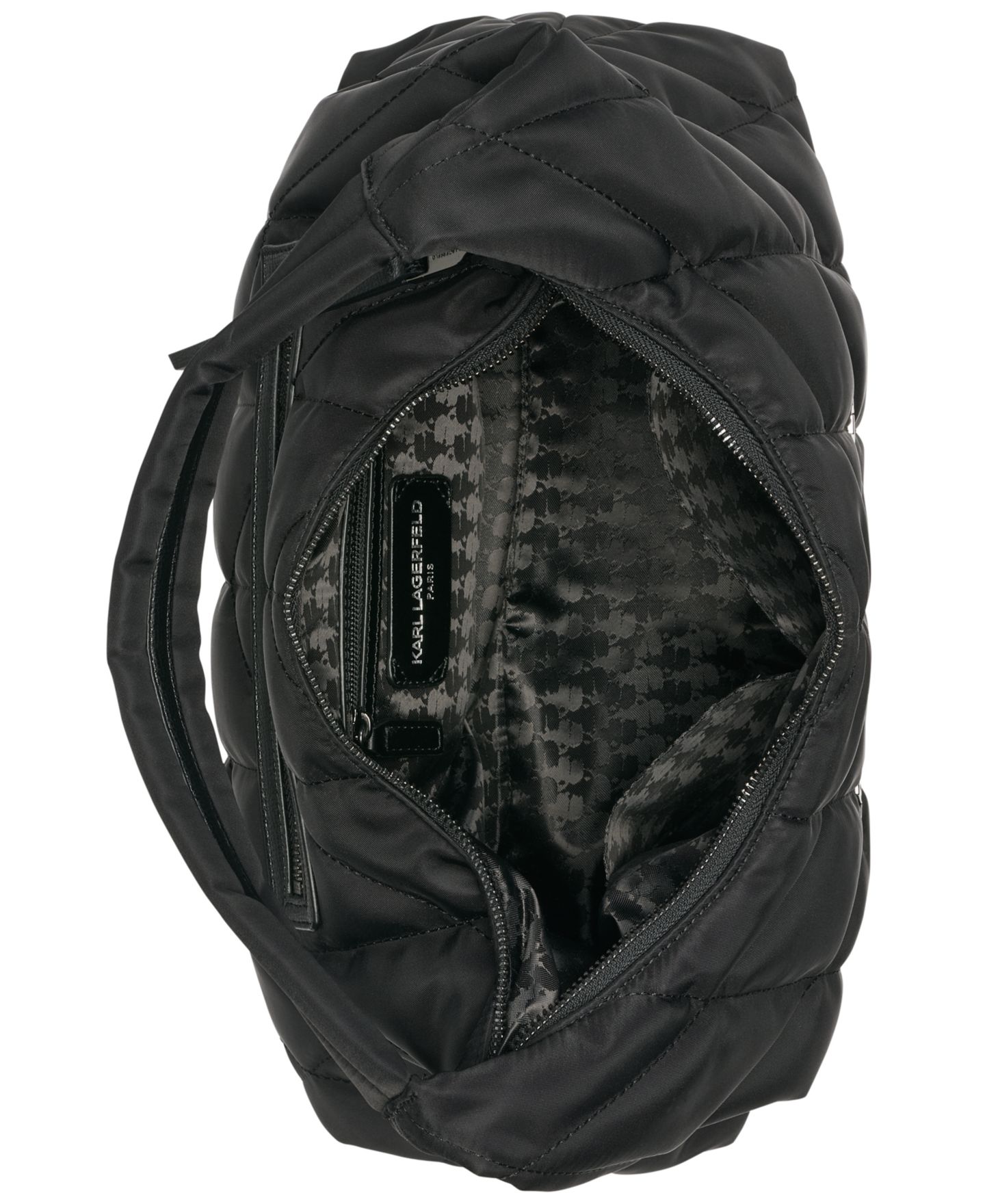 Женская сумка KARL LAGERFELD PARIS Voyage Hobo, цвет: Чёрный / Графитовый — фото 4