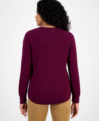 Women's Curved-Hem Cotton Pullover Sweater, Macy's Exclusive 